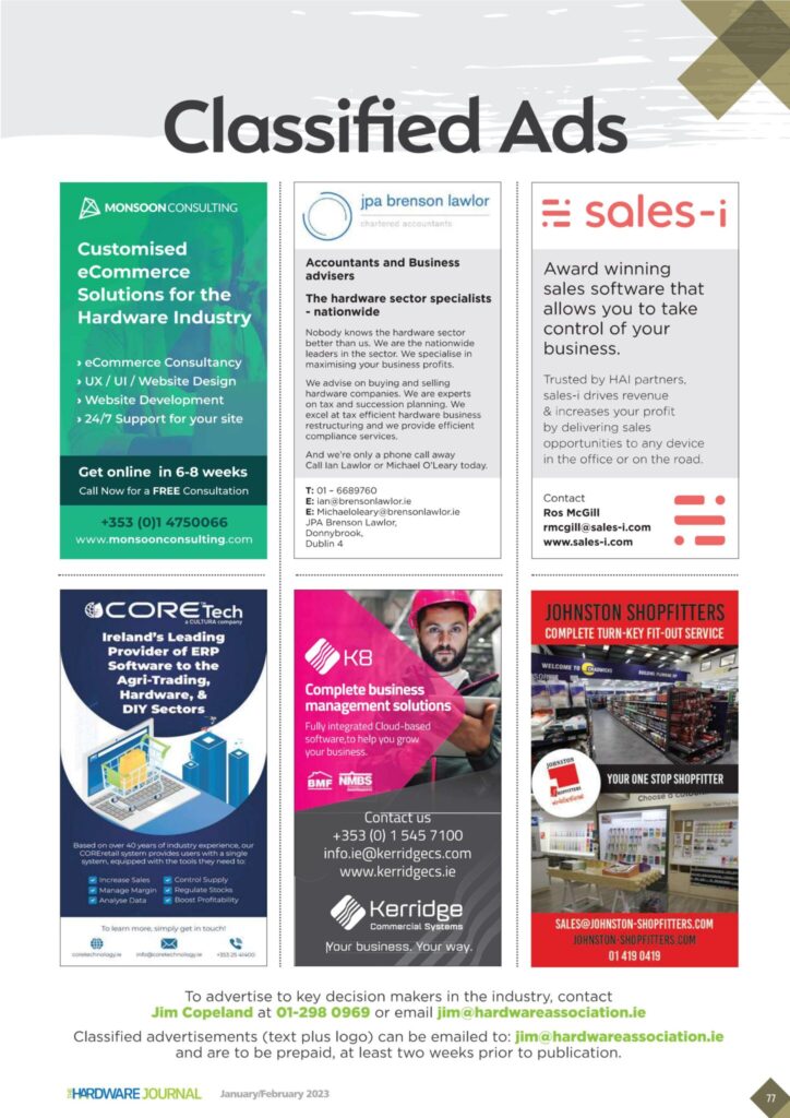 Classified Ads The Hardware Journal Classified Ads The Hardware Journal