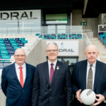 L to R: John Bradley, Country Manager and Director at Etex Ireland, Jarlath Burns,Uachtarán Cumann Lúthchleas Gael and Mick Gorman, Kildare GAA County Chairperson.