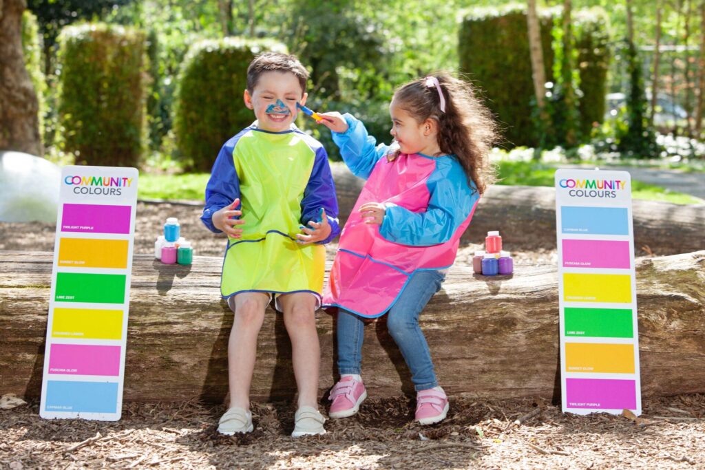 Aydin Kaya (5) and Acacia Cuevas Díaz (5) pictured at Fitzgerald’s Park in Cork to launch ‘Community Colours’, a new initiative from leading Irish paint brand Fleetwood. To mark its 75th anniversary, Fleetwood will donate up to €75,000 worth of paint to community groups and clubs across Ireland throughout May and June. Each nominated group can receive up to €1,000 in paint to help brighten and refresh local spaces. For more information visit www.fleetwood.ie Pic Diane Cusack
