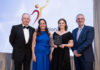 L-R Jim Copeland, Angela Guillemet, awards judge, Aoife Kinsella O'Reilly and Martin Markey accepting the award on the evening