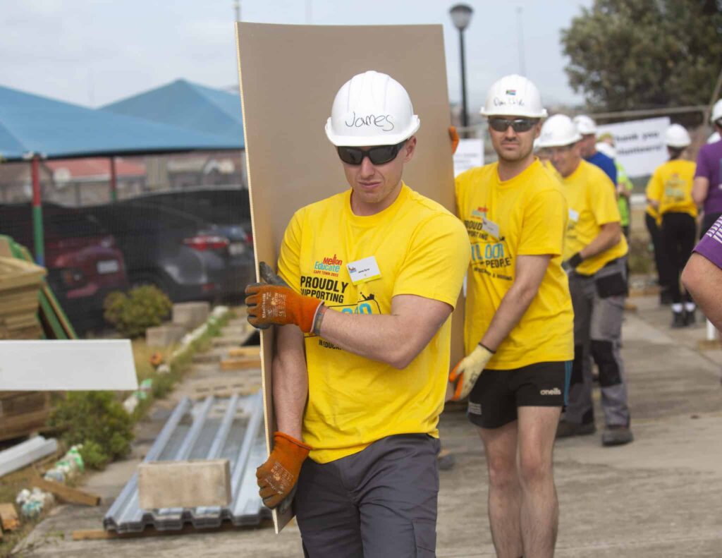 Volunteers at work in South Africa.