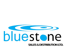 bluestone logo - with blue and black text and water ripple effect