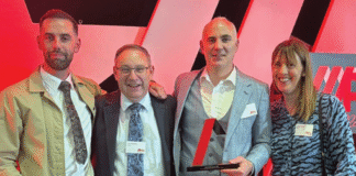 L - R The Kytun team who accepted the award on the night were, Ian Goodwin Internal UK Sales Lead, Terry Goodwin, Operations Director, Pauric Hilferty, Sales Manager and Una Goodwin Factory Manager.